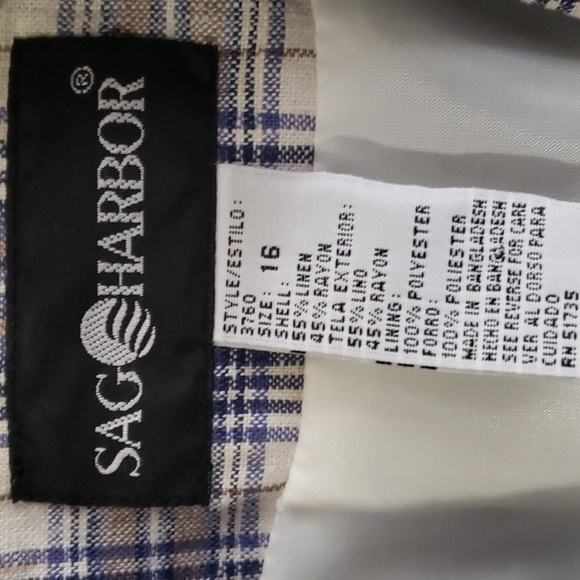 SAG HARBOR PLAID BOYFRIEND BLAZER. - Picture 9 of 10